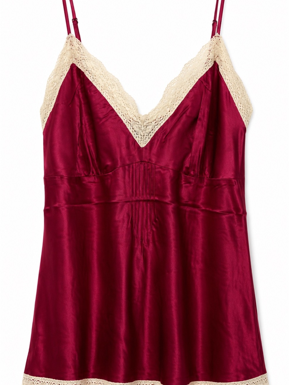 Gold Hawk 100% Silk Merlot Lace Trim Camisole Tank Top NWT Size L